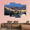 Medieval city of Avila illuminated at dusk Castile and Leon, Spain, Multi Panel Canvas Wall Art