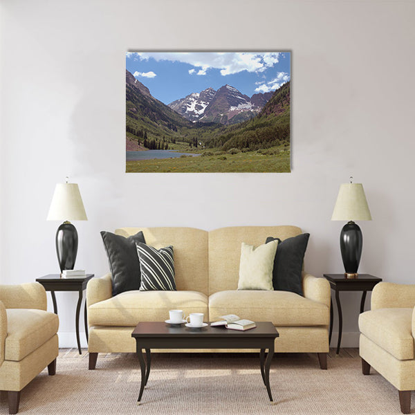 Maroon Bells and Maroon Lake near Aspen Multi panel canvas wall art