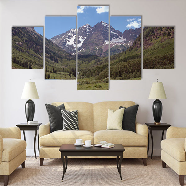Maroon Bells and Maroon Lake near Aspen Multi panel canvas wall art
