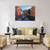 Bruges - Look to canal form bridge Multi panel canvas wall art