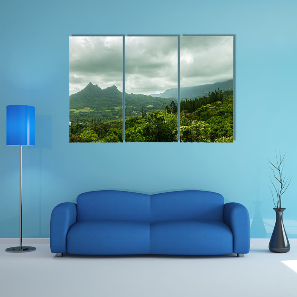The Olomana Ridge, commonly called Three Sisters Multi Panel canvas wall art