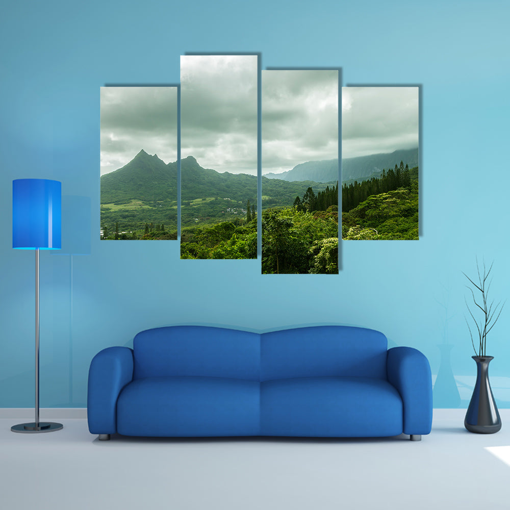 The Olomana Ridge, commonly called Three Sisters Multi Panel canvas wall art