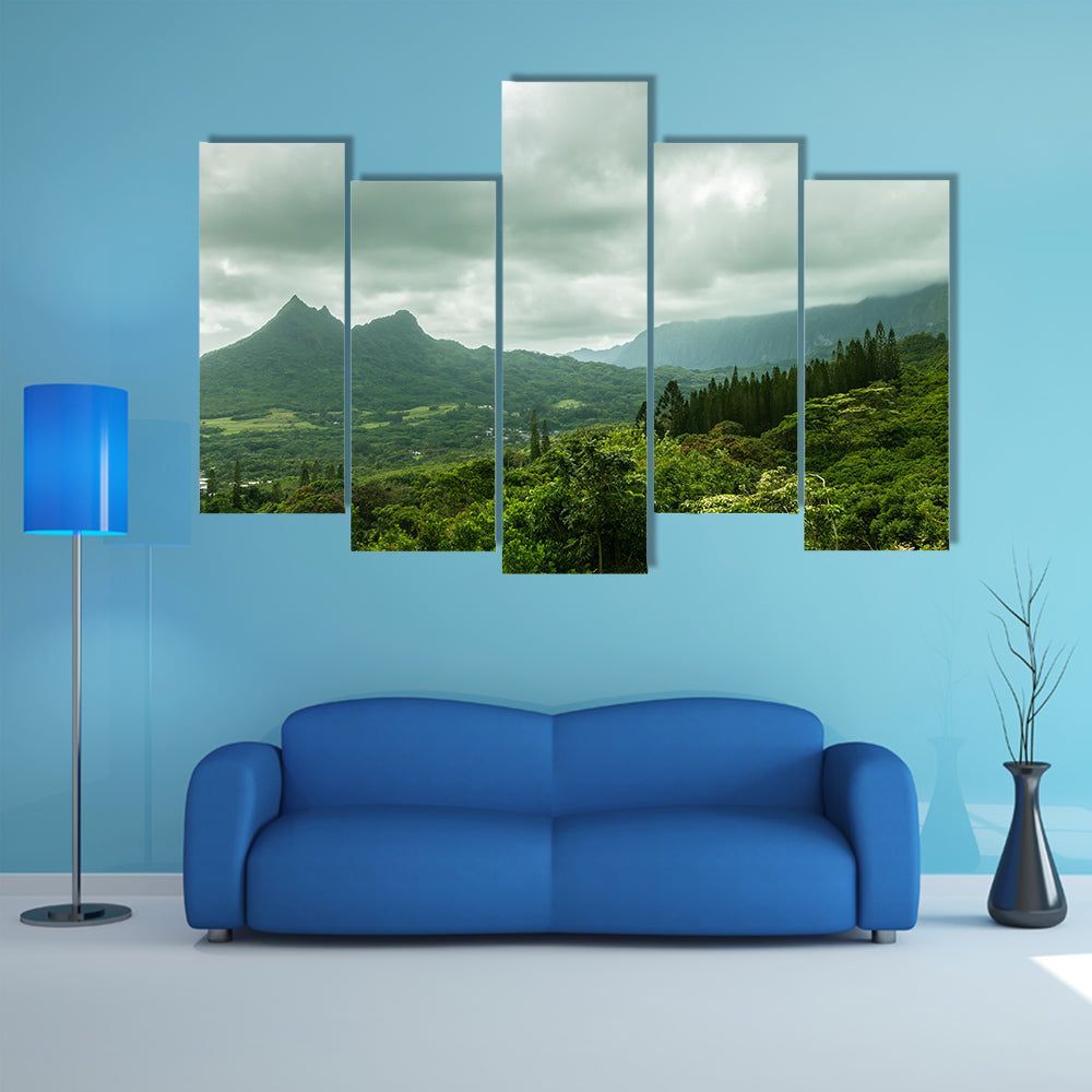 The Olomana Ridge, commonly called Three Sisters Multi Panel canvas wall art
