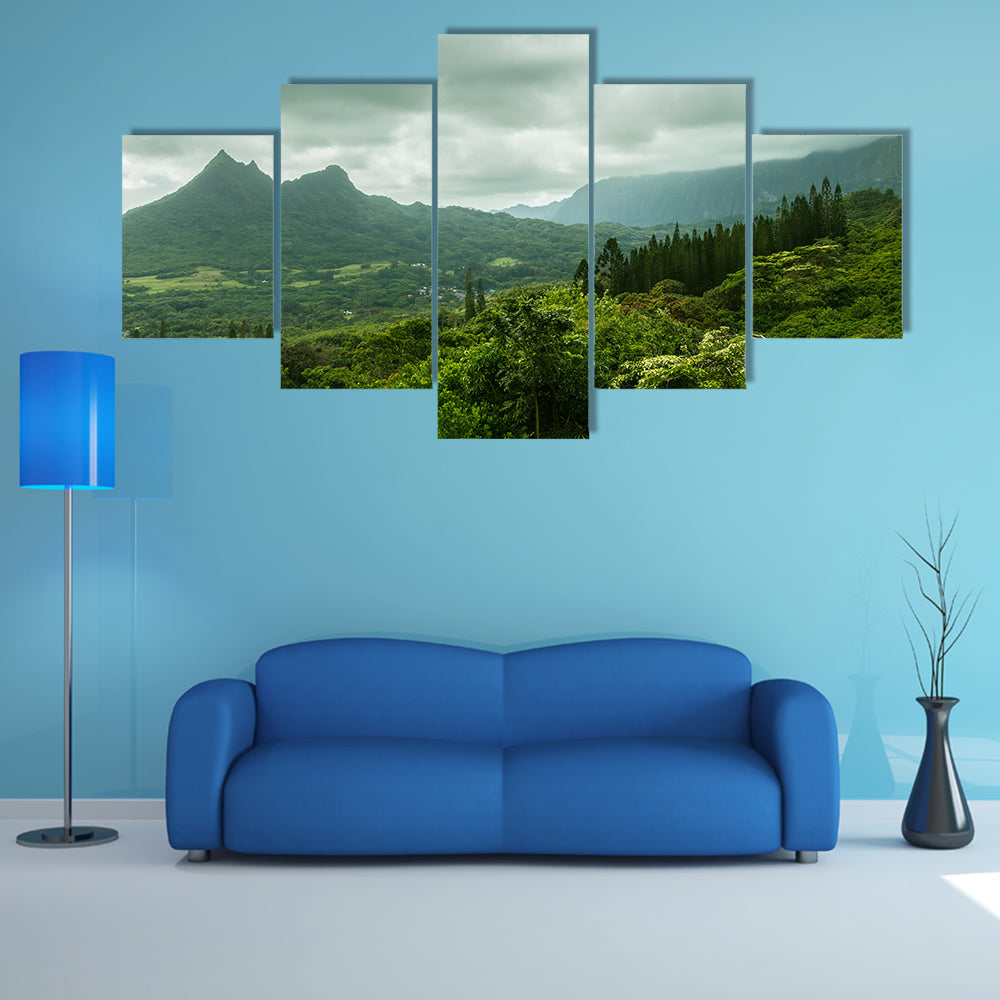 The Olomana Ridge, commonly called Three Sisters Multi Panel canvas wall art