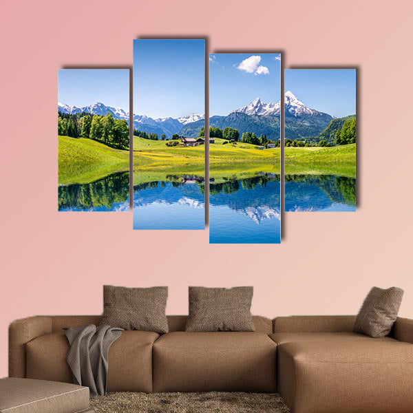  Idyllic summer landscape with clear mountain lake in the wall art
