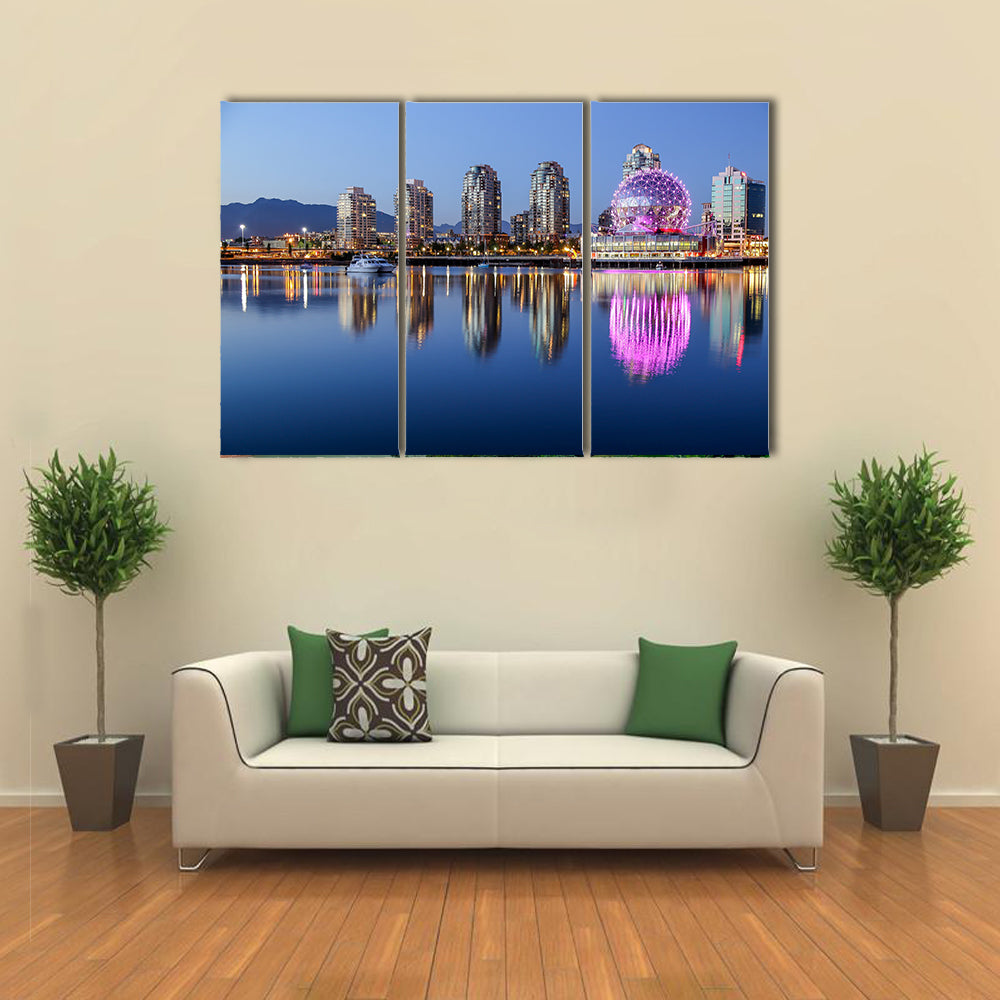 A beautiful clear summer night in Vancouver,  Multi panel canvas wall art