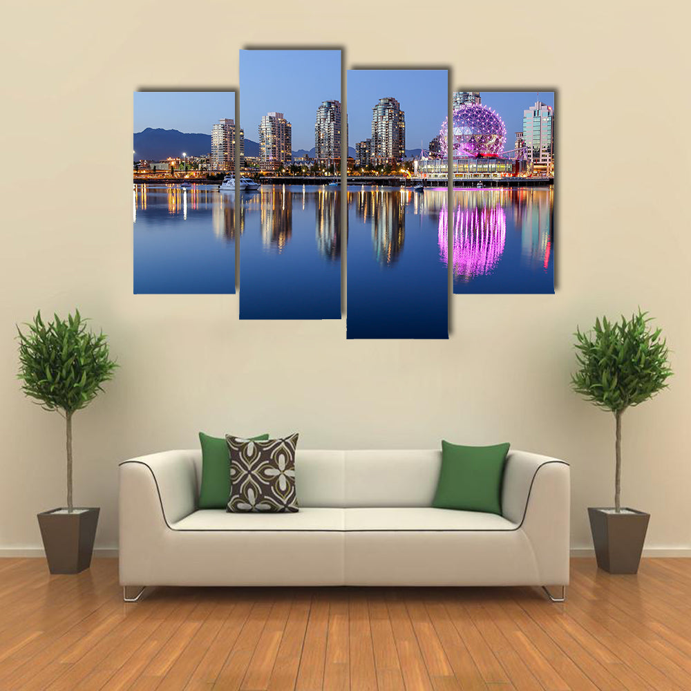 A beautiful clear summer night in Vancouver,  Multi panel canvas wall art