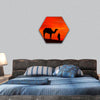 Rajasthan desert with camel and man hexagonal canvas wall art