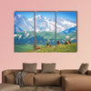 North American Elks on the Rocky Mountain Meadow in Colorado multi panel canvas wall art