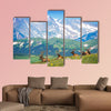 North American Elks on the Rocky Mountain Meadow in Colorado multi panel canvas wall art