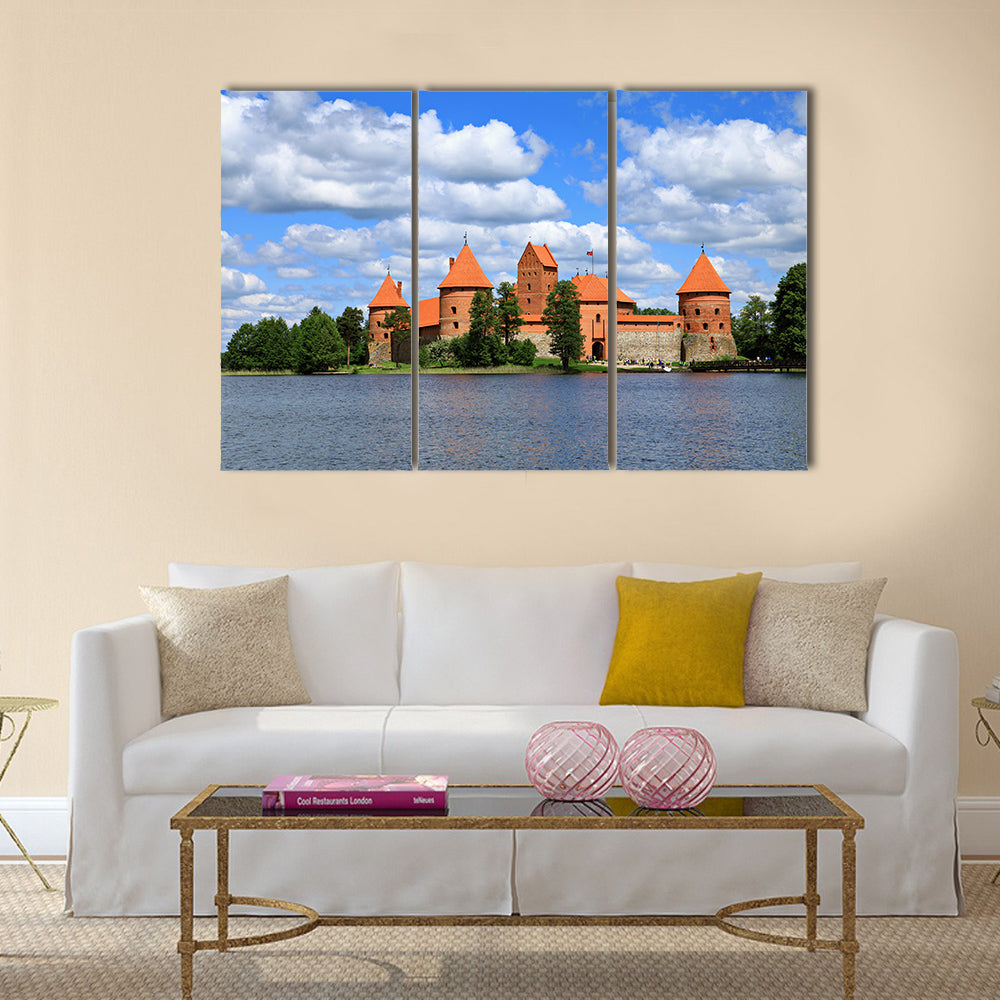 Island castle in Trakai Multi panel canvas wall art