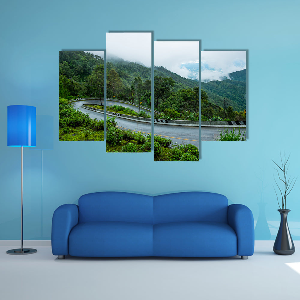 Most beautiful view of Curved road multi panel canvas wall art