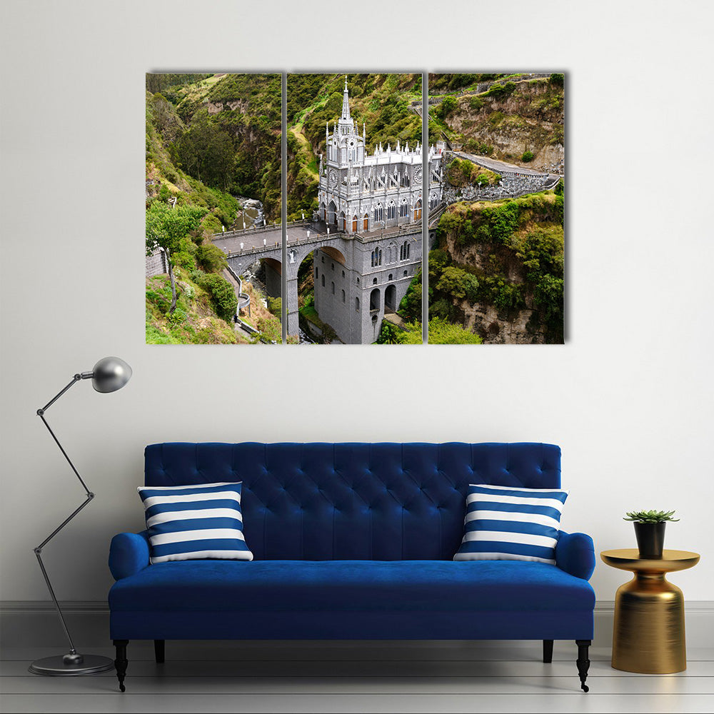 Colombia, church of Las Lajas Multi panel canvas wall art