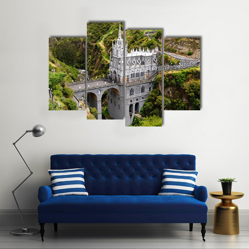 Colombia, church of Las Lajas Multi panel canvas wall art