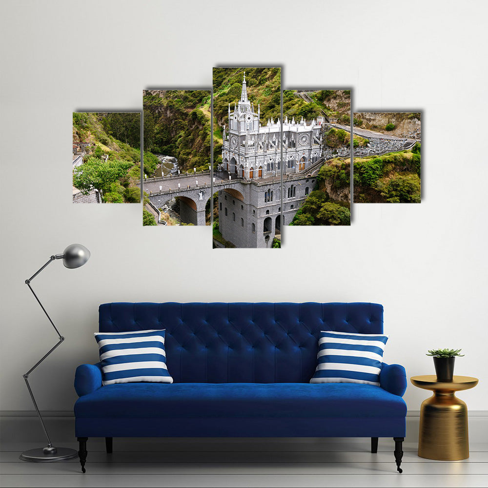 Colombia, church of Las Lajas Multi panel canvas wall art