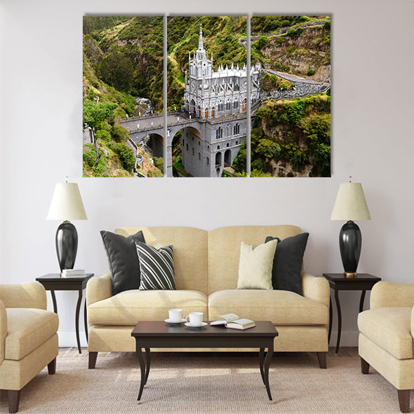 Colombia, church of Las Lajas Multi Panel Canvas Wall Art
