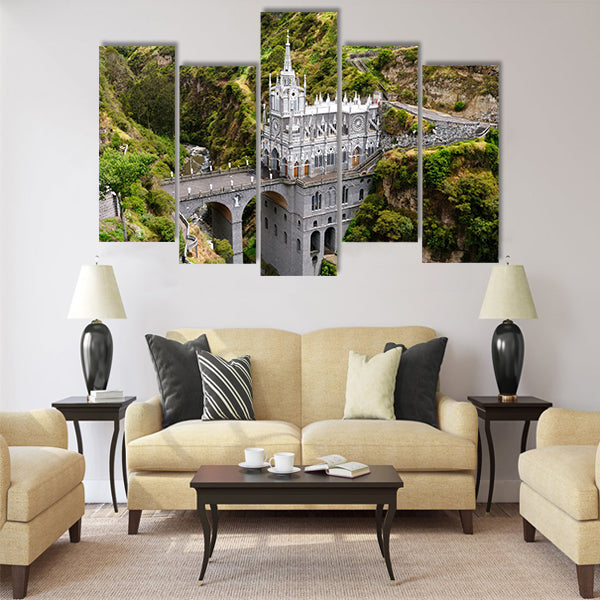 Colombia, church of Las Lajas Multi Panel Canvas Wall Art