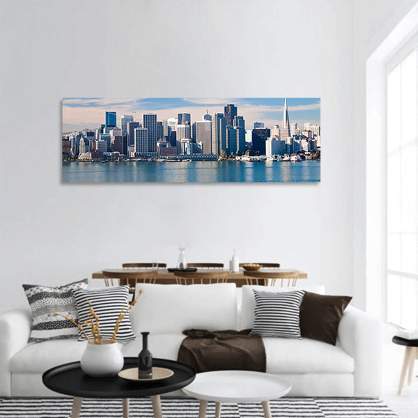 San Francisco City Downtown, California panoramic canvas wall art