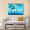 coconut island at turquoise tropic sea multi panel canvas wall art