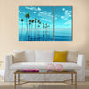 coconut island at turquoise tropic sea multi panel canvas wall art