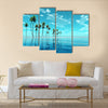 coconut island at turquoise tropic sea multi panel canvas wall art