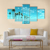 coconut island at turquoise tropic sea multi panel canvas wall art