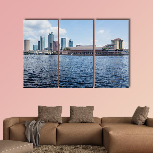 Florida skyline of Tampa with the Convention Center on the canvas wall art
