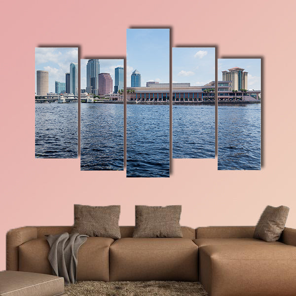 Florida skyline of Tampa with the Convention Center on the canvas wall art