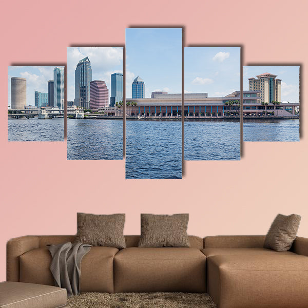 Florida skyline of Tampa with the Convention Center on the canvas wall art