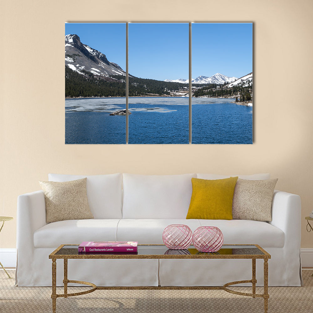 Landscape of a frozen lake in Yosemite National Park  multi panel canvas wall art