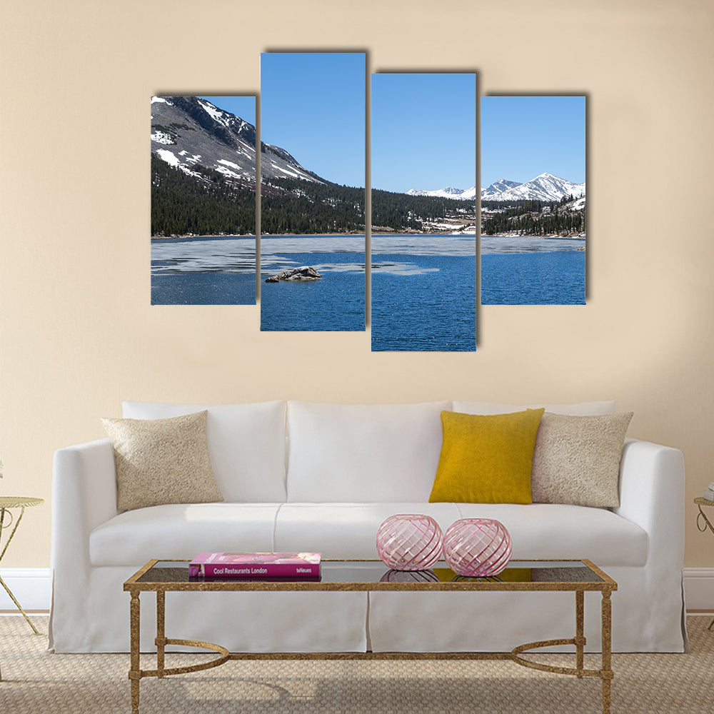 Landscape of a frozen lake in Yosemite National Park  multi panel canvas wall art