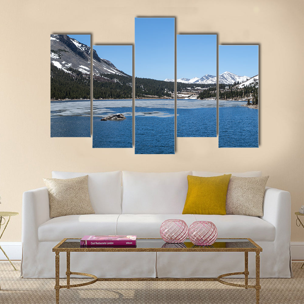 Landscape of a frozen lake in Yosemite National Park  multi panel canvas wall art
