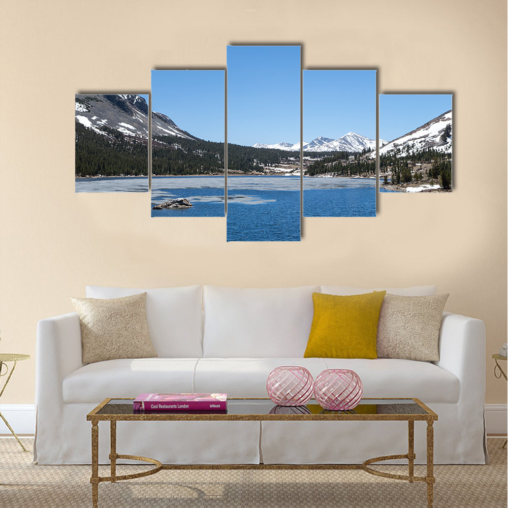 Landscape of a frozen lake in Yosemite National Park  multi panel canvas wall art