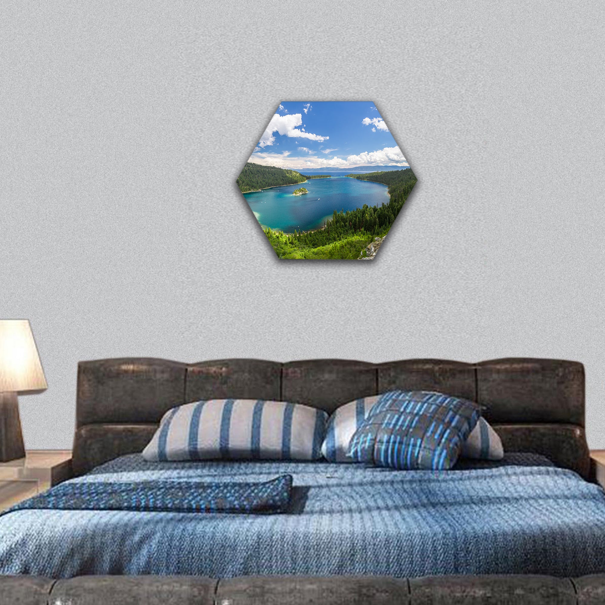Emerald Bay, Lake Tahoe hexagonal canvas wall art
