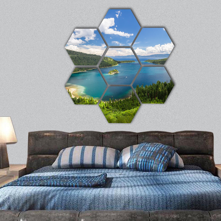 Emerald Bay, Lake Tahoe hexagonal canvas wall art