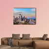 Seattle downtown skyline and Mt Rainier at sunset wall art