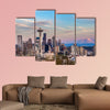 Seattle downtown skyline and Mt Rainier at sunset wall art