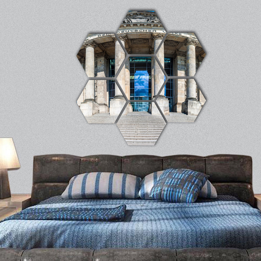 Reichstag building, Berlin, Germany hexagonal canvas wall art