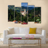 The Bran Castle and Bran city, Transylvania, Romania Multi panel canvas wall art