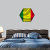 Flag of Mali on satin texture hexagonal canvas wall art