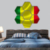 Flag of Mali on satin texture hexagonal canvas wall art