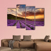 Stunning landscape with lavender field at sunrise multi panel canvas wall art