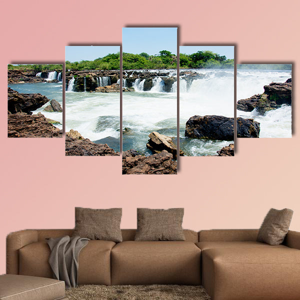 Sioma Falls in the Zambezi River, Zambia, Africa multi panel canvas wall art