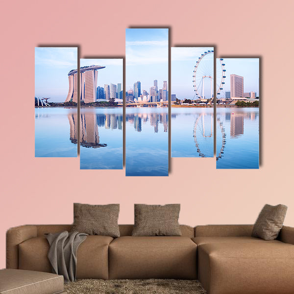 Singapore skyline, view from the Garden by the Bay multi panel canvas wall art