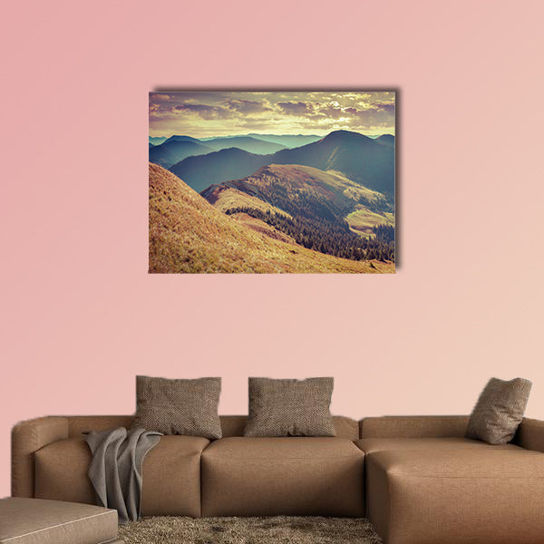 Colorful autumn landscape in mountains multi panel canvas wall art