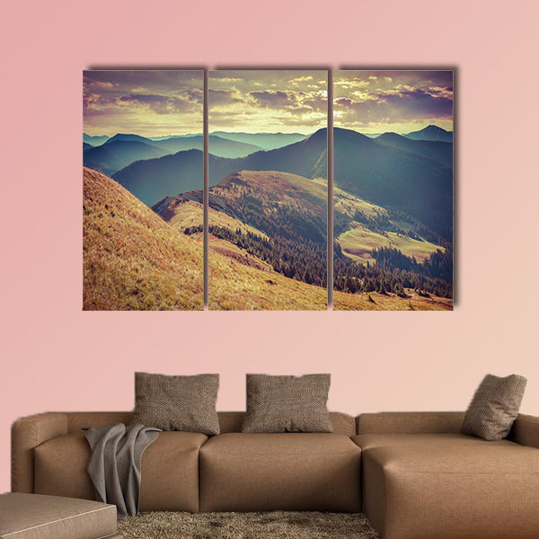 Colorful autumn landscape in mountains multi panel canvas wall art