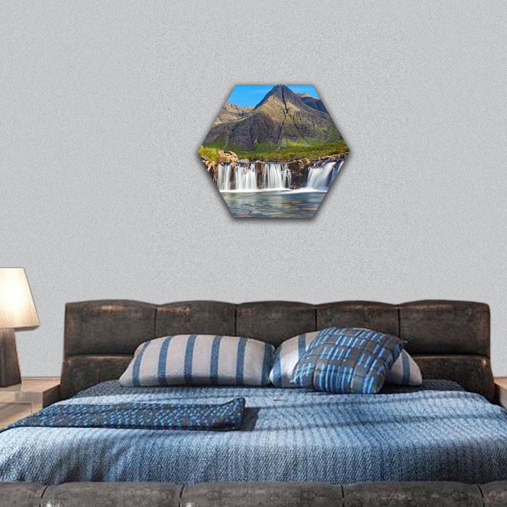Beautiful Fairy Pools on the Isle of Skye, Scotland hexagonal canvas wall art