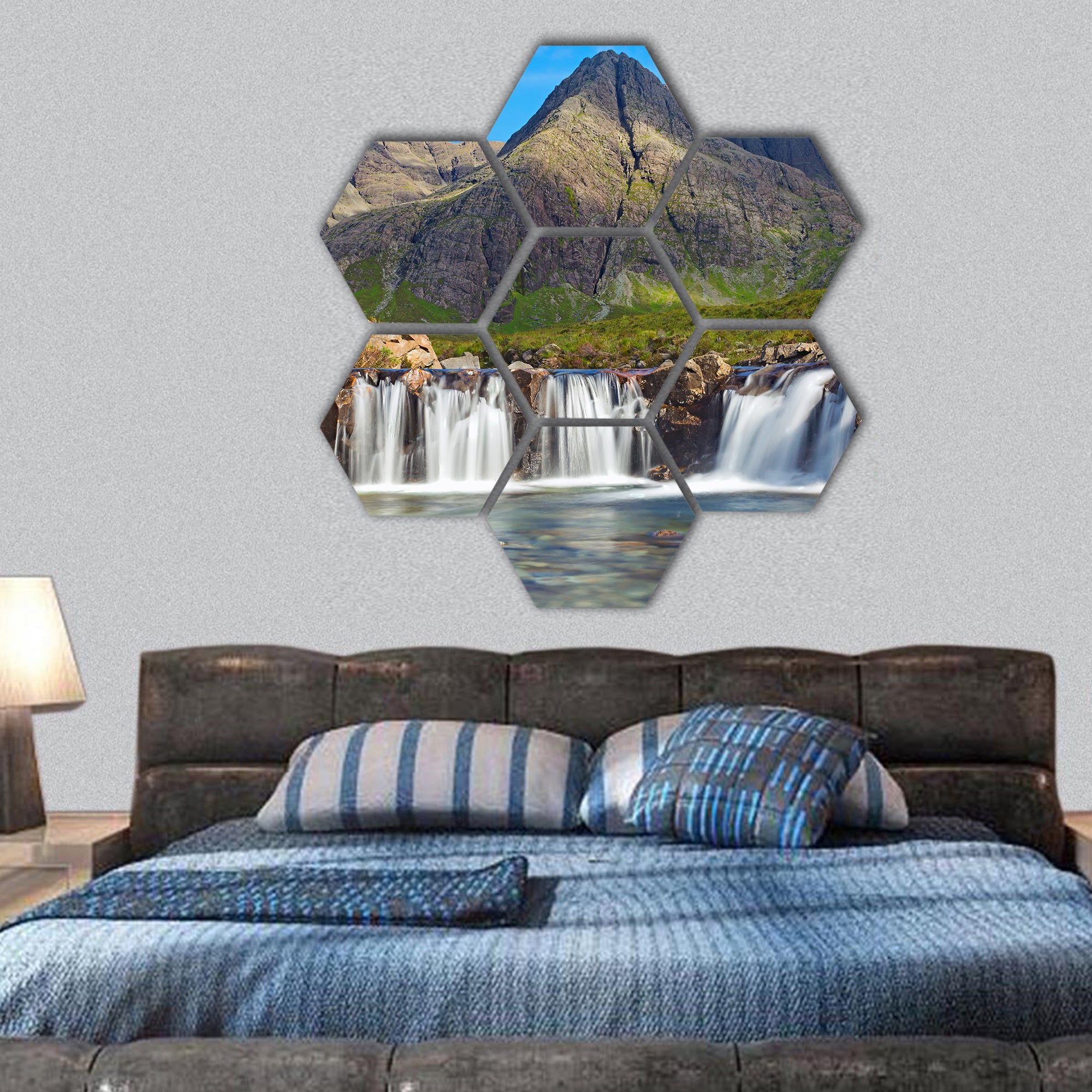 Beautiful Fairy Pools on the Isle of Skye, Scotland hexagonal canvas wall art
