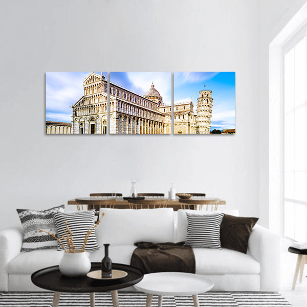 Piazza dei Miracoli complex with leaning tower of Pisa Italy panoramic canvas wall art