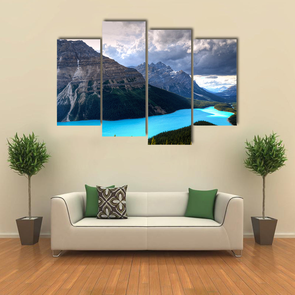 Peyto Lake at Canadian Rockies Multi panel canvas wall art